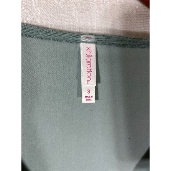 Xhilaration Midi Dress Small Green Embroidered Sheer Fairy Cottagecore Whimsy - Picture 7 of 12